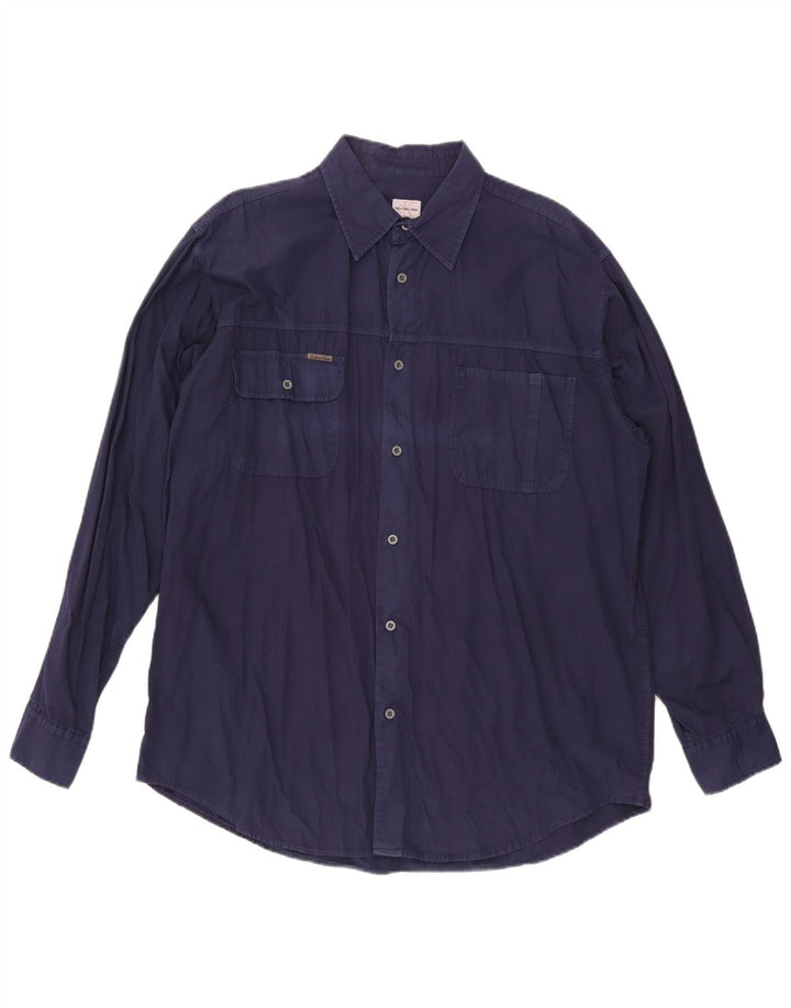 Camicia da uomo Calvin Klein Jeans 2XL cotone blu navy