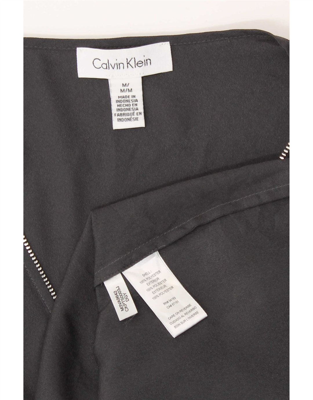 Camicetta a maniche lunghe da donna Calvin Klein Top UK 14 Poliestere grigio medio