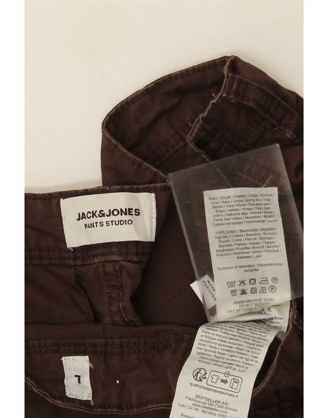 Pantaloncini cargo da uomo Jack & Jones grandi W34 in cotone marrone