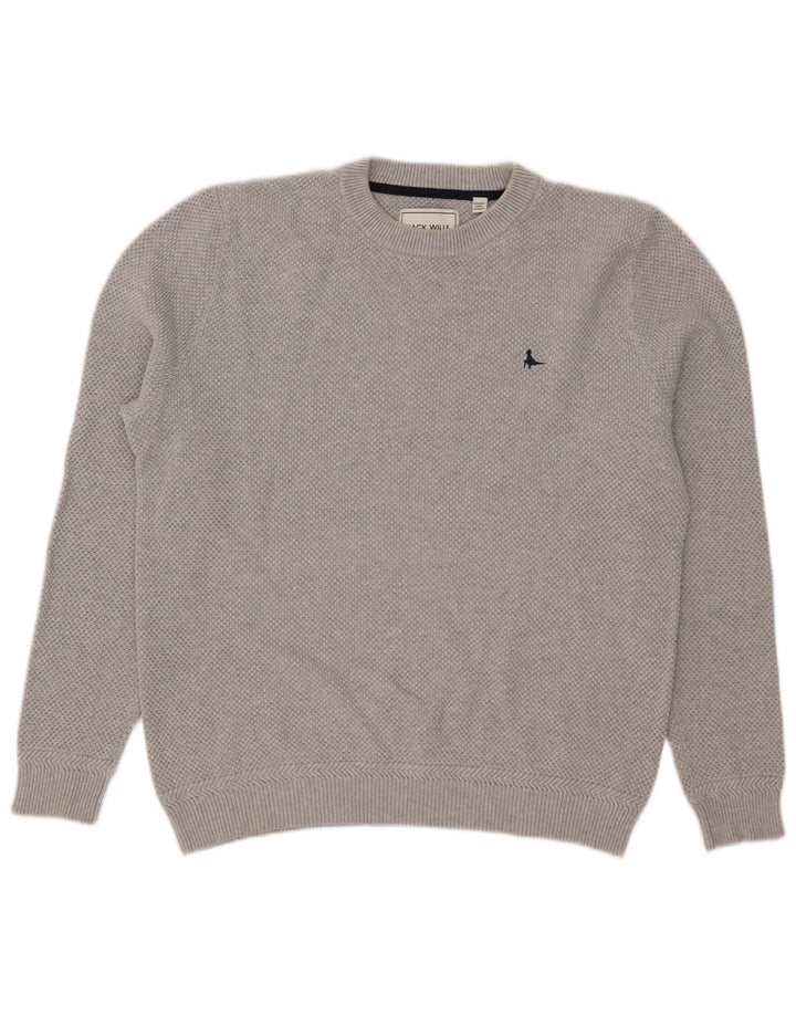 Maglione maglione girocollo da uomo Jack Wills grande cotone grigio