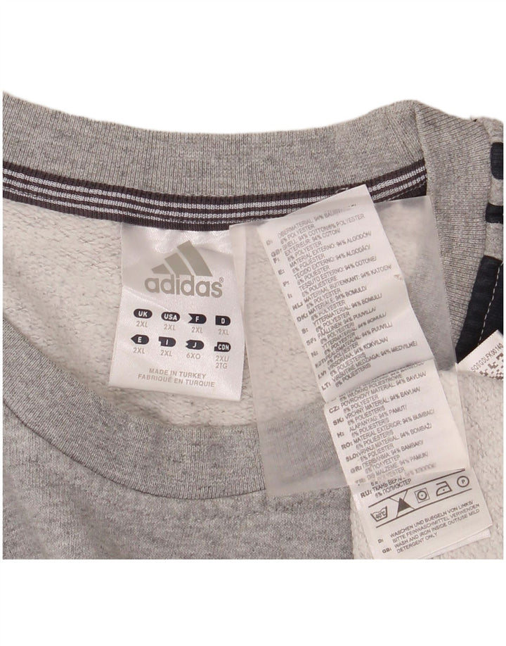 Felpa da uomo ADIDAS maglione 2XL cotone color block grigio