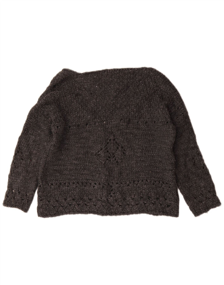 Maglione cardigan oversize da donna Zara UK 14 Lana geometrica grigio medio