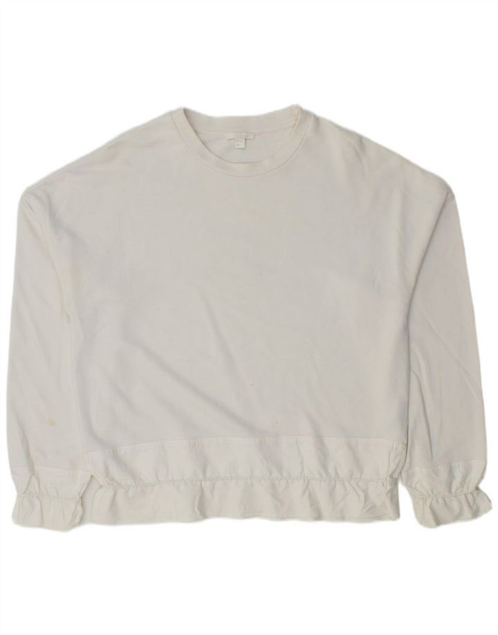 Felpa oversize da donna Cos, maglione UK 10, piccolo cotone bianco