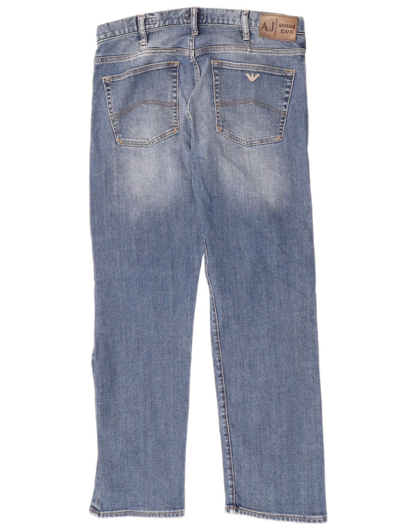 Jeans dritti da uomo Armani W34 L30 in cotone blu