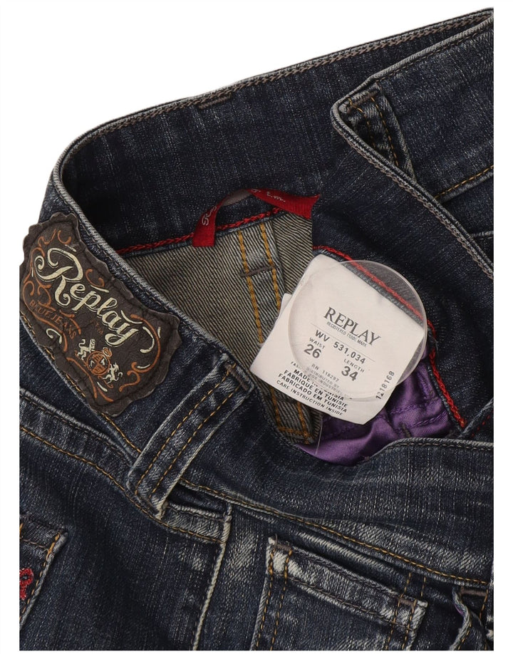 Jeans bootcut da donna Replay W26 L34 cotone blu