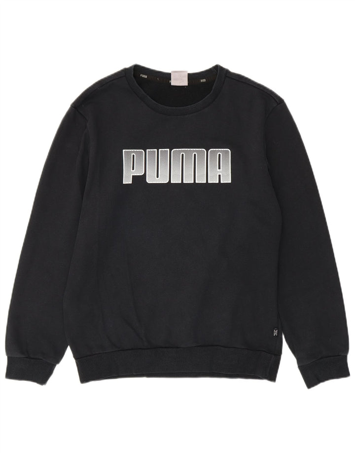 Felpa con grafica PUMA da uomo, piccola, in cotone nero