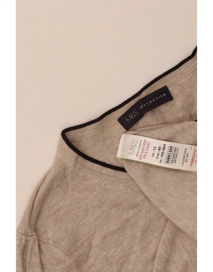 Maglione cardigan da donna Marks & Spencer UK 12 Viscosa beige medio