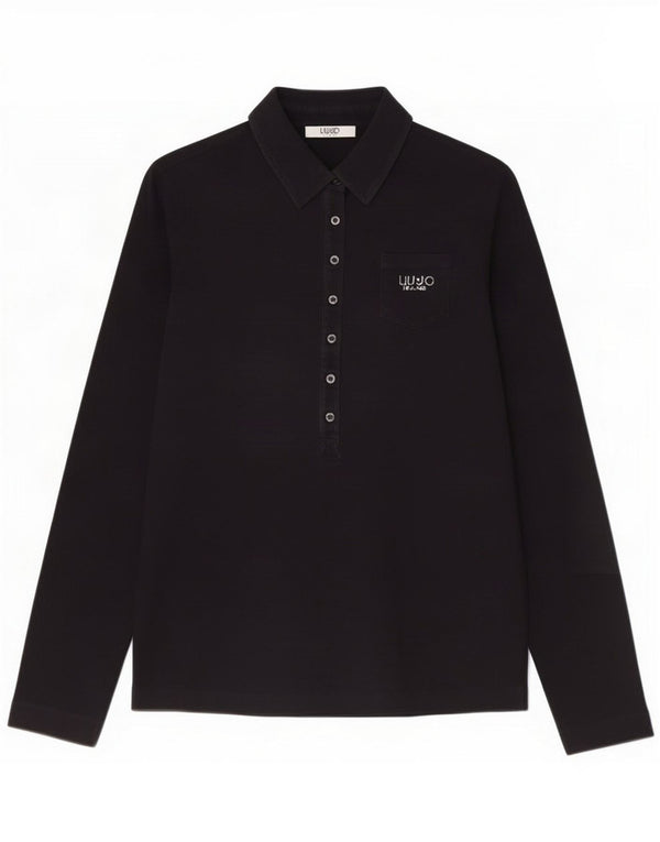 Polo a maniche lunghe da donna Liu Jo UK 12 Medio Blu navy Cotone