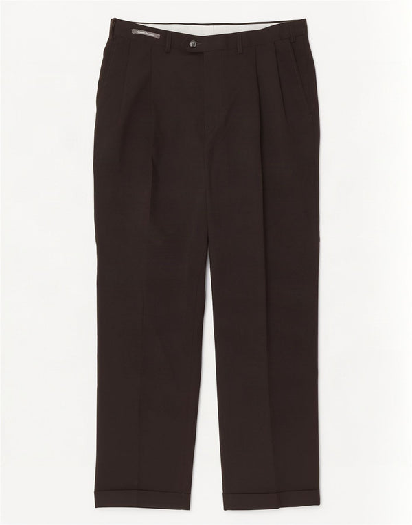 Pantaloni da abito con pegging da uomo Marks & Spencer W34 L31 poliestere nero