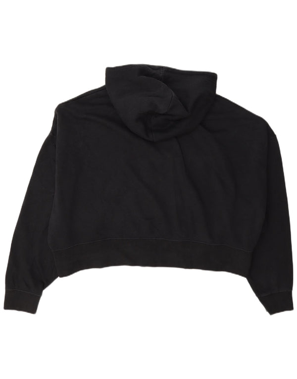 Felpa con cappuccio e zip oversize corta da donna Nike UK 16 grande cotone nero