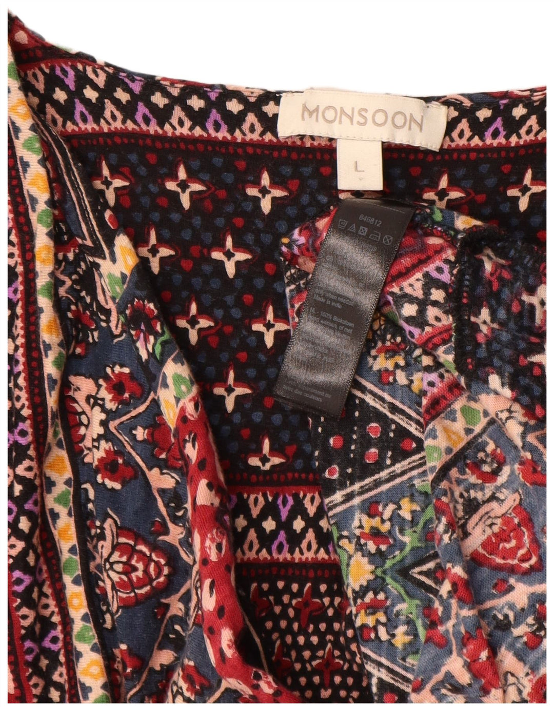 Abito asimmetrico da donna Monsoon UK 16 Grande cotone floreale multicolore