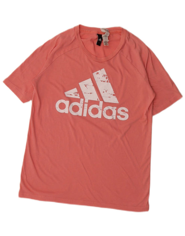 T-shirt grafica oversize da donna Adidas UK 4/6 XS poliestere rosa