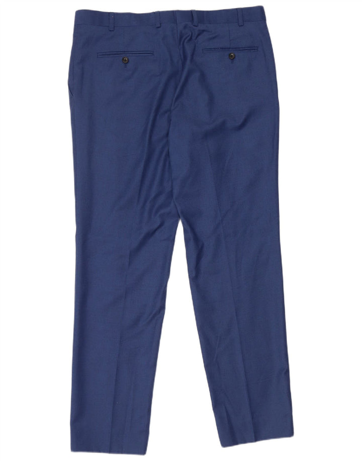 Pantaloni da abito dritti da uomo French Connection W36 L31 lana blu