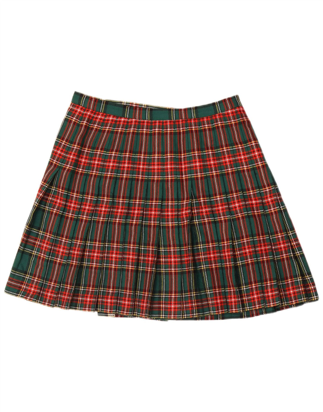 Gonna mini avvolgente da donna vintage W32 a quadri verdi grandi