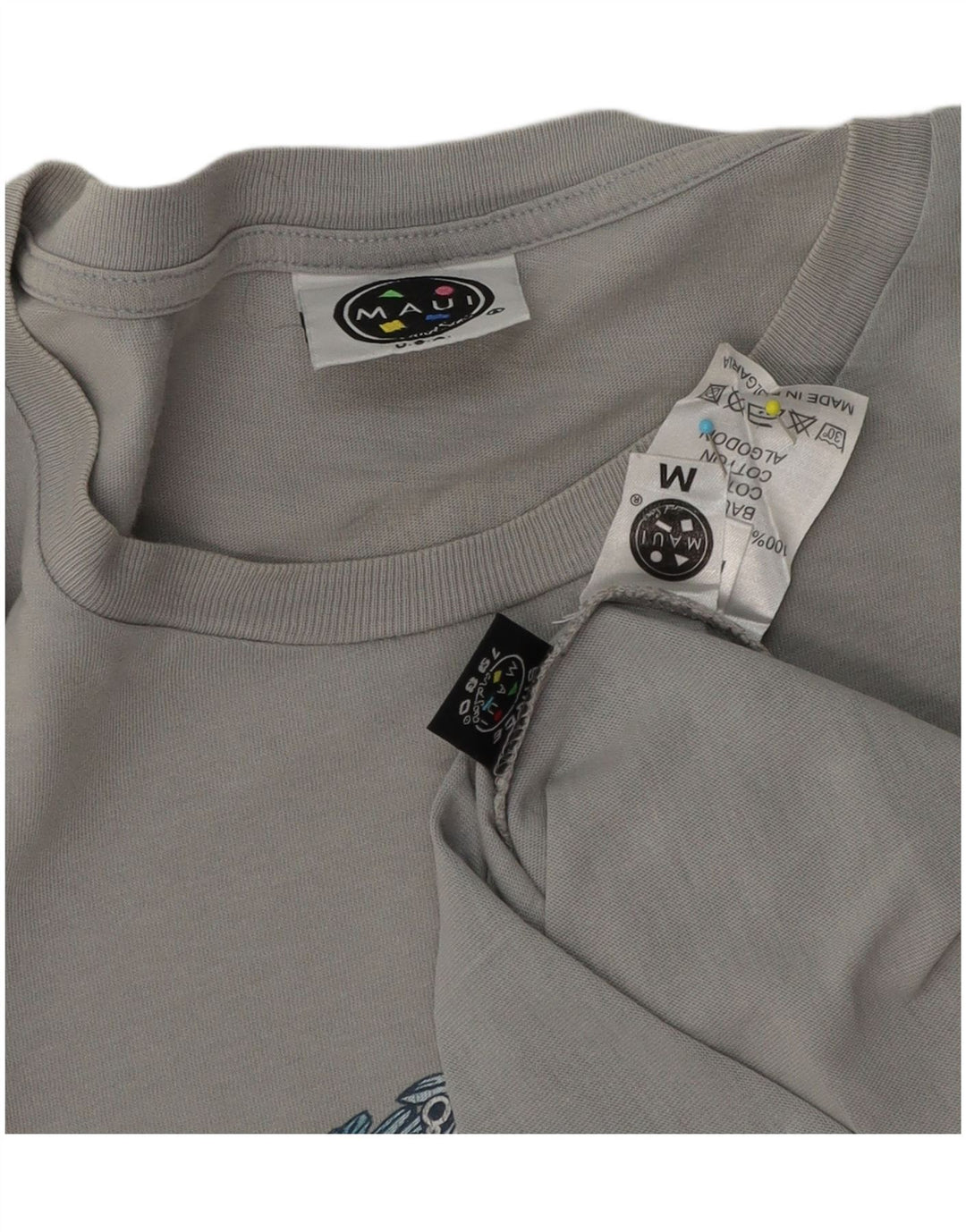 T-shirt grafica da uomo Maui and Sons Top in cotone grigio medio