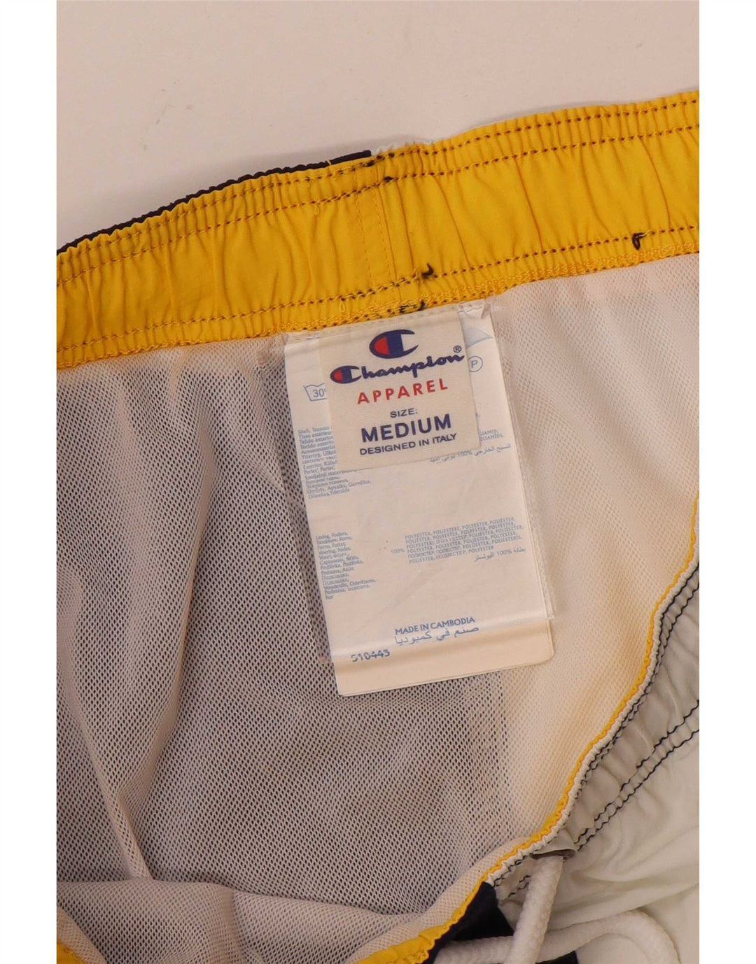 Pantaloncini da bagno grafici da uomo Champion color block medio blu navy