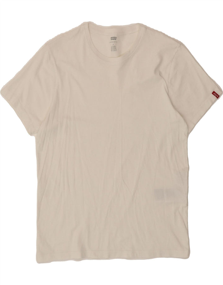 LEVI'S Womens T-Shirt Top UK 14 Medium White Cotton Vintage Levi's and Second-Hand Levi's from Messina Hembry 