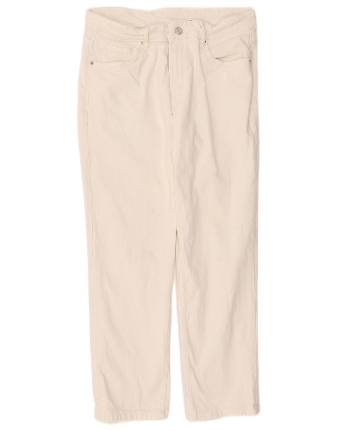 Jeans dritti da donna Massimo Dutti EU 40 Medio W30 L26 Cotone bianco