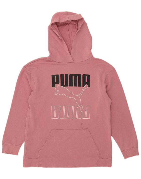 Felpa con cappuccio grafica da uomo Puma rosa medio