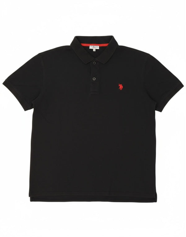 POLO ASSN. Polo da uomo XL in cotone nero