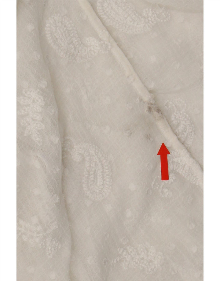 Abito maxi trasparente da donna Zara UK 8 piccolo poliestere bianco con motivo cachemire
