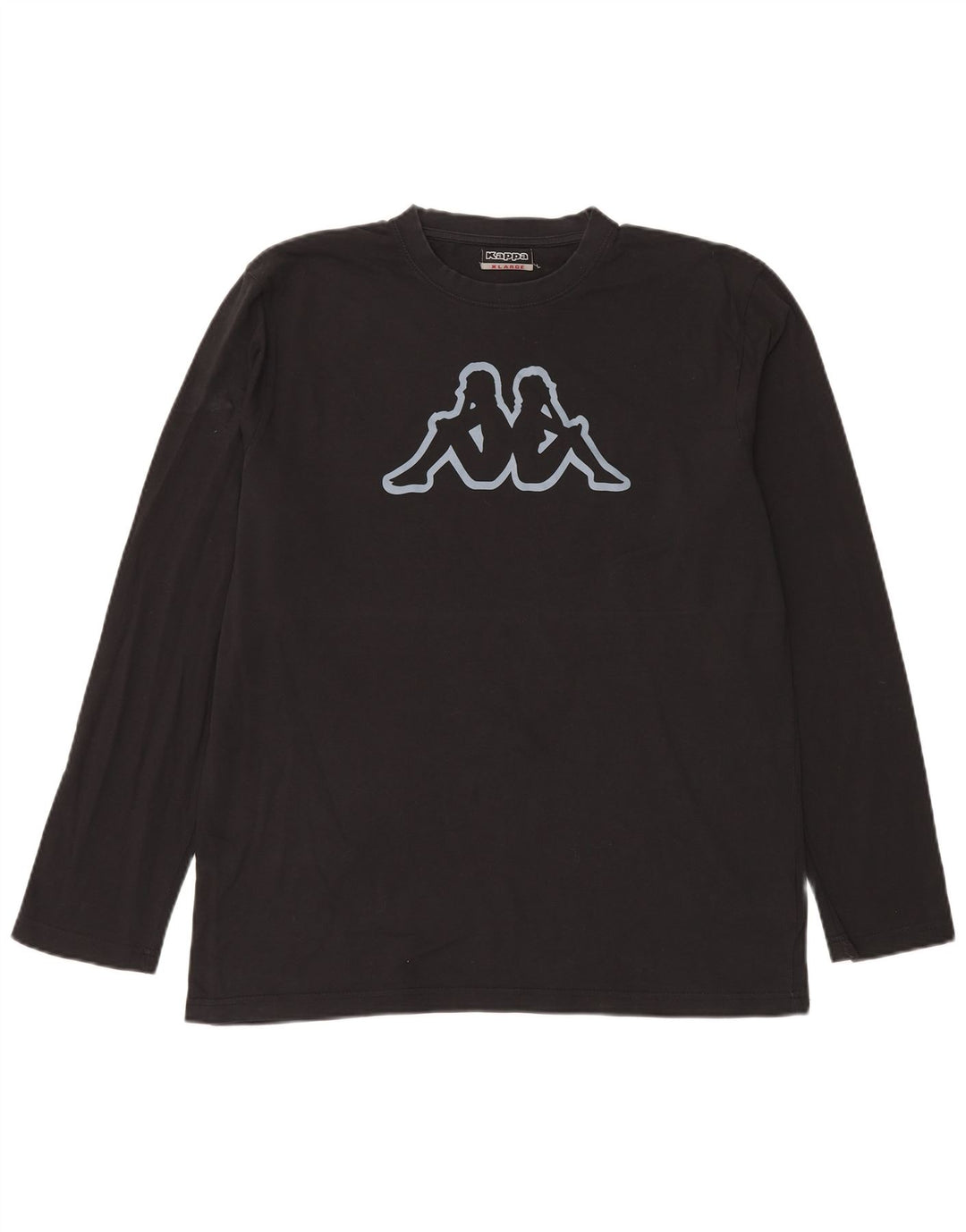 Top grafico da uomo Kappa a maniche lunghe XL in cotone nero