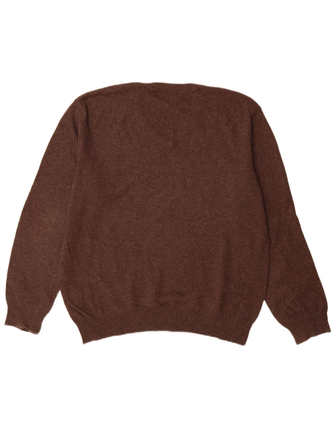 Maglione Zara da uomo con scollo a V grande marrone a rombi/lana diamante