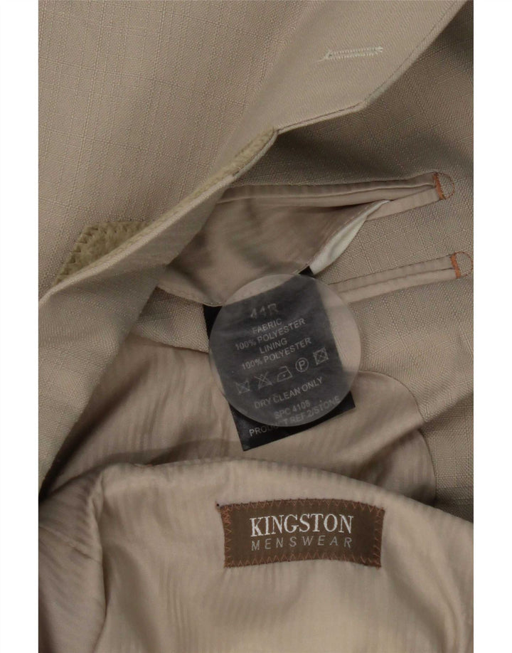 Giacca blazer vintage da uomo a 2 bottoni UK 44 2XL poliestere grigio