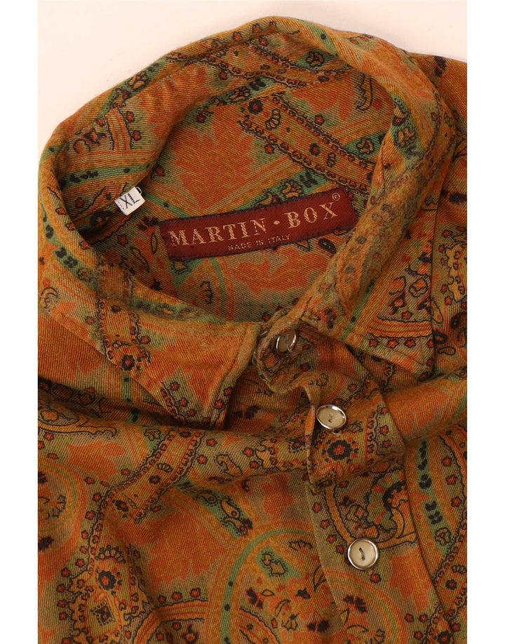 Camicia vintage da uomo XL marrone Paisley