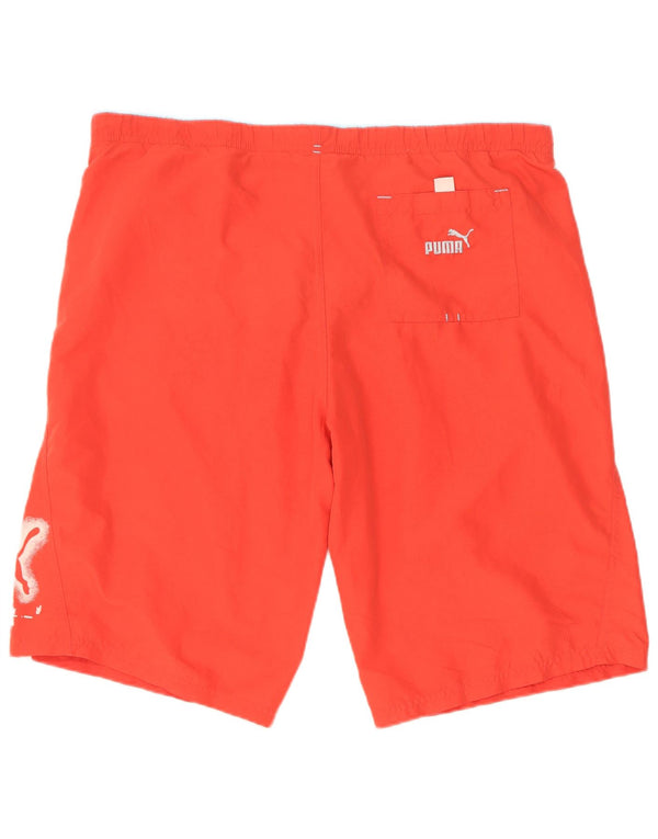 Pantaloncini da bagno grafici da uomo Puma grandi rossi in poliestere