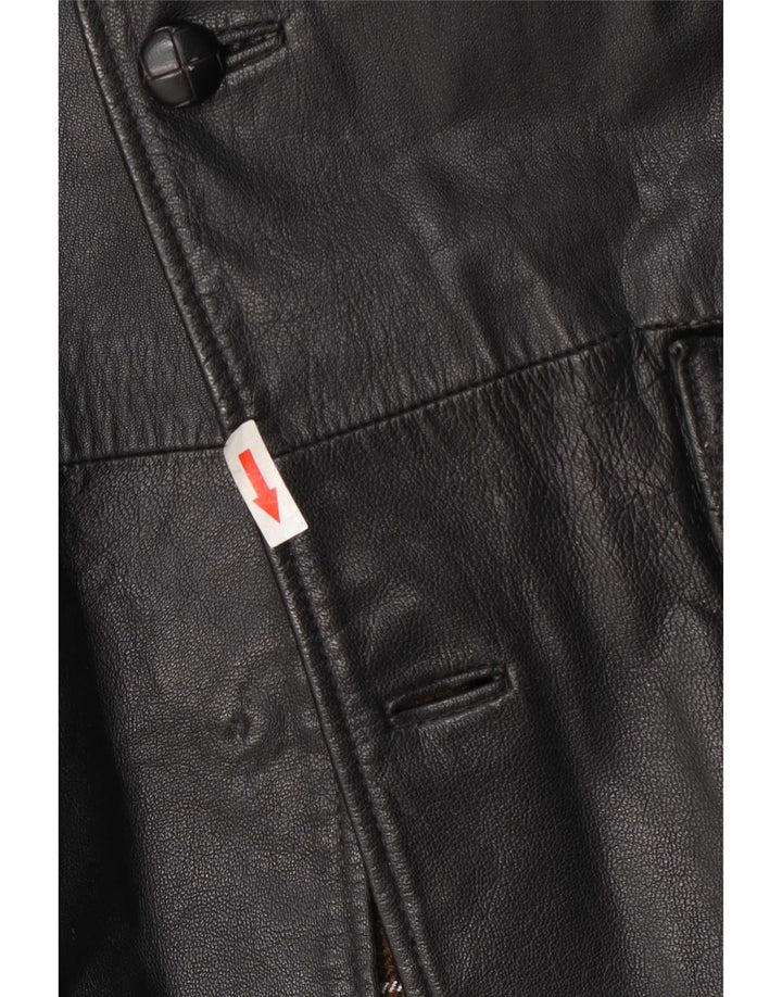 Giacca in pelle vintage da uomo UK 42 XL nera