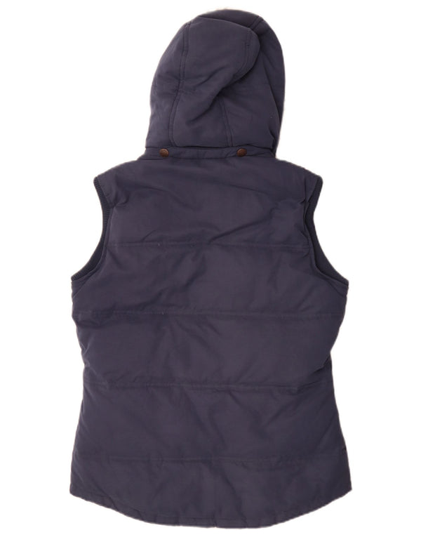 Gilet imbottito in sherpa con cappuccio da donna Fat Face UK 10 piccolo in poliestere blu navy