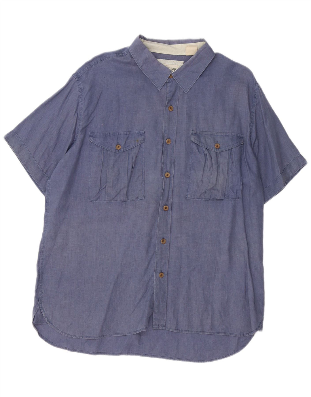 Camicia slim fit a maniche corte da uomo Timberland XL canapa blu