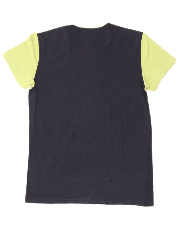 Fila T-shirt da donna Top UK 10 Small Blu navy in cotone color block