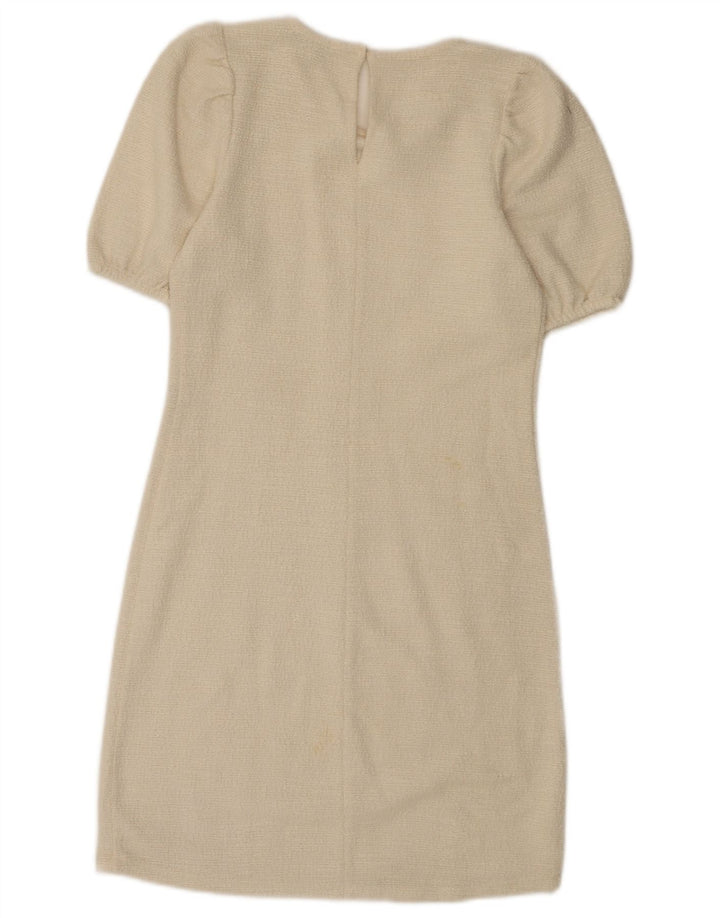 Abito tubino Zara da donna UK 8 piccolo in cotone bianco sporco