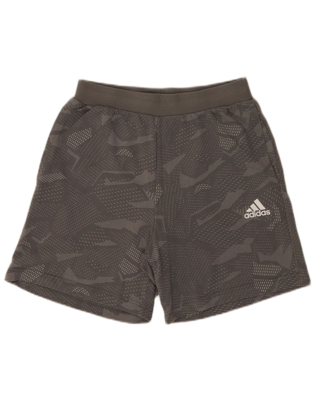 Pantaloncini sportivi da uomo Adidas in cotone geometrico grigio medio