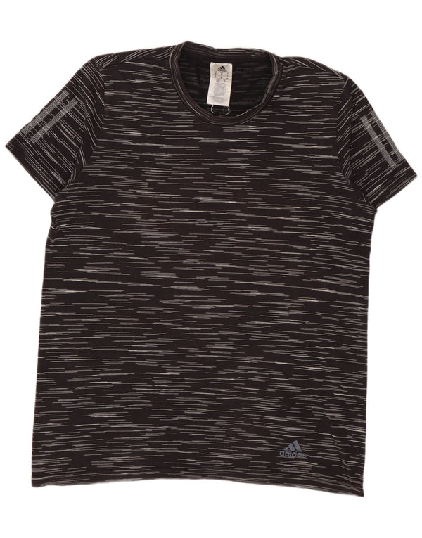 T-shirt ADIDAS da uomo Top in cotone gessato medio nero