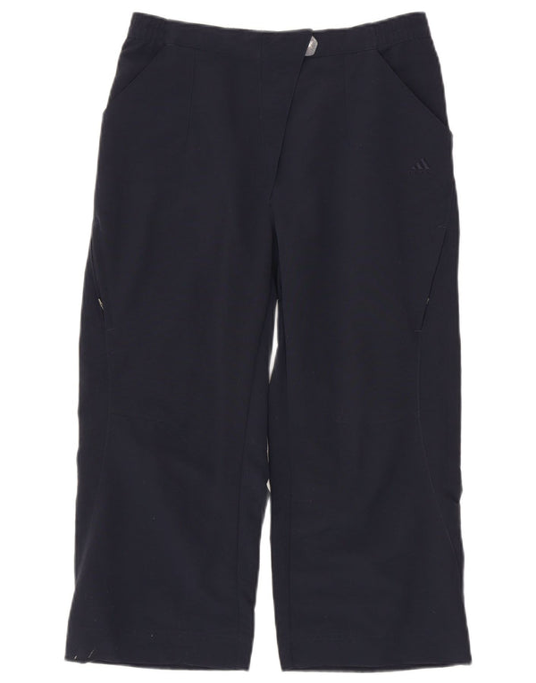 Pantaloni cargo Capri da donna a gamba larga Adidas UK 8 Small W28 L20 Blu navy