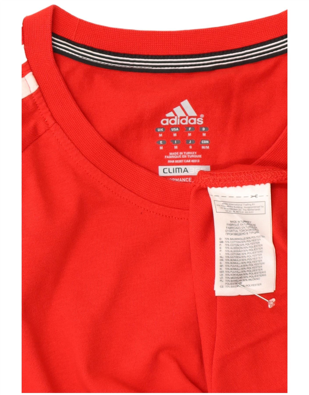T-shirt Adidas Clima 365 da uomo in cotone rosso medio