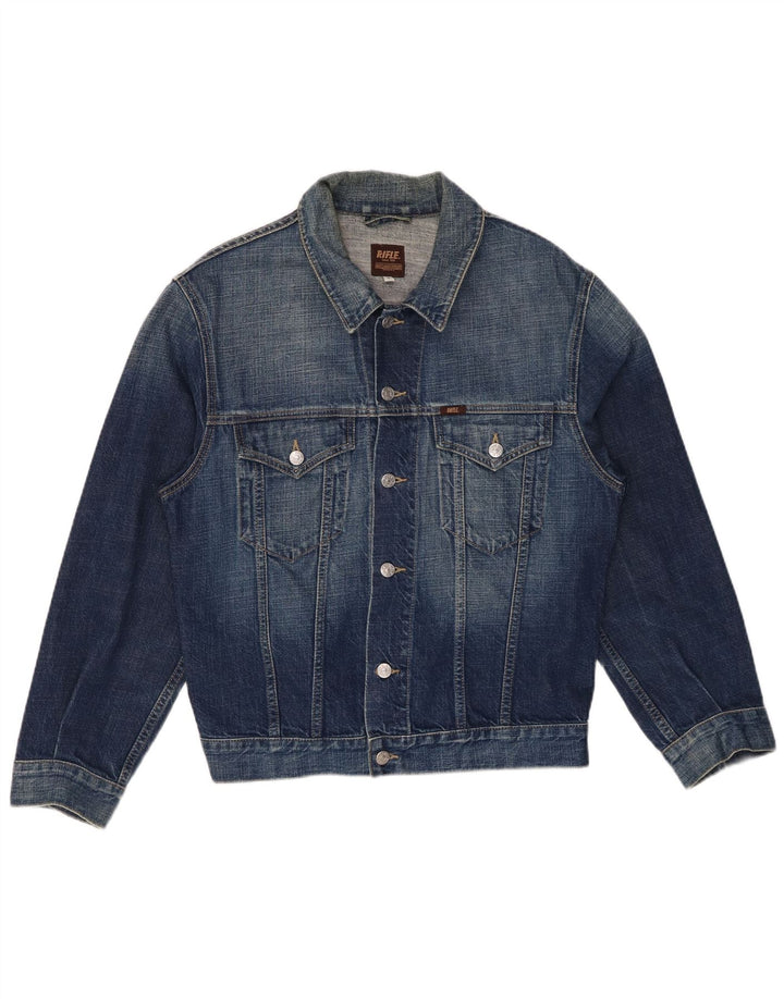 Giacca di jeans da donna RIFLE UK 16 grande cotone blu