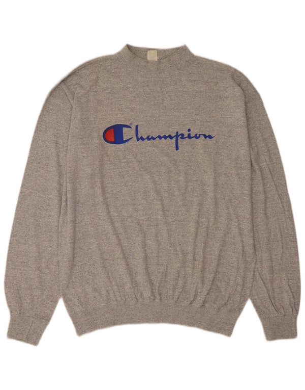 Felpa grafica da uomo Champion Jumper 2XL Cotone chiazzato grigio