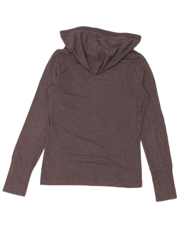 Diesel Top grafico da donna con cappuccio manica lunga UK 12 Grigio medio