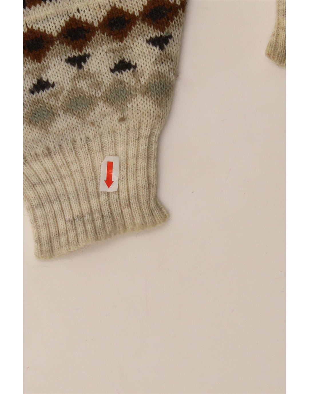 Maglione girocollo da uomo vintage con motivo geometrico multicolore medio