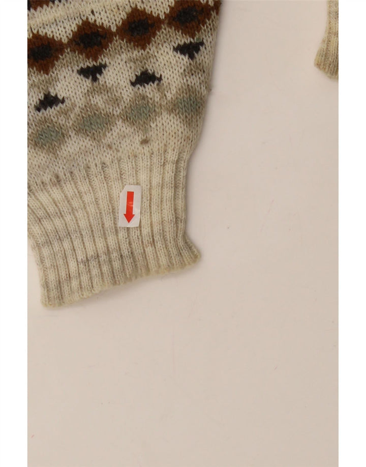 Maglione girocollo da uomo vintage con motivo geometrico multicolore medio