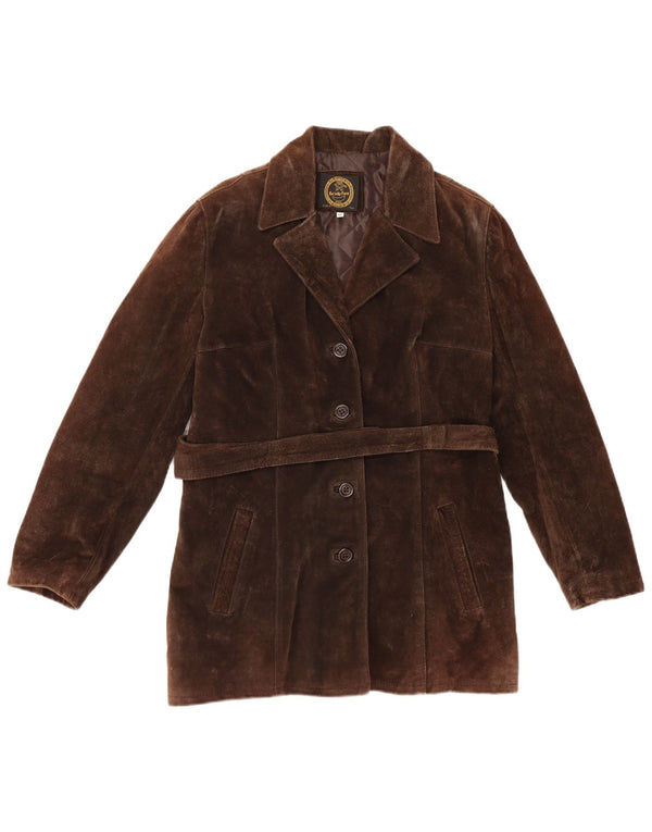 Vintage Womens Suede Jacket UK 14 Medium Brown Leather