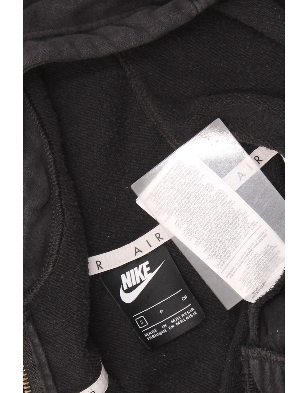 Felpa con cappuccio e zip grafica oversize da donna Nike UK 10 piccola in cotone nero