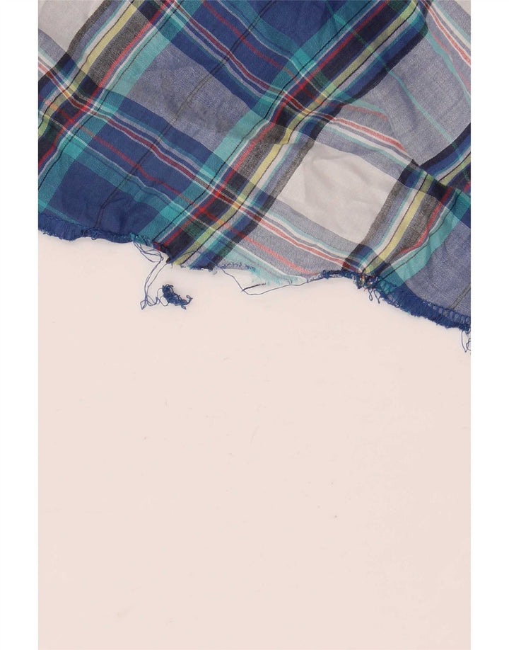 Camicia da uomo Wrangler a maniche corte con volant sul davanti, grande plaid blu
