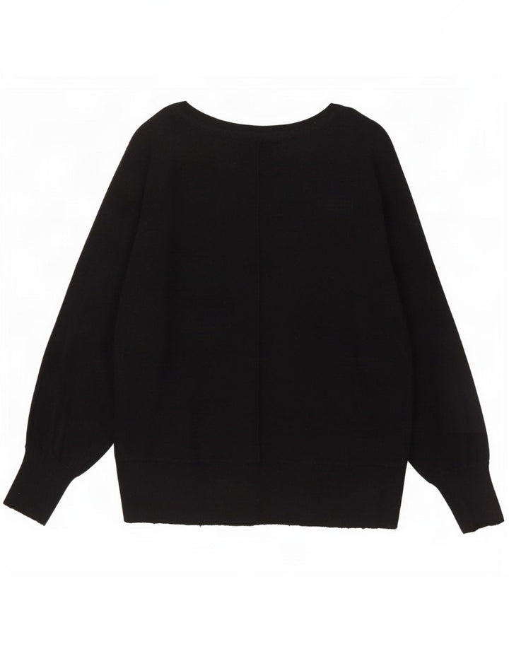 Maglione maglione oversize da donna con scollo a barca MINT VELVET UK 14 Medio Nero