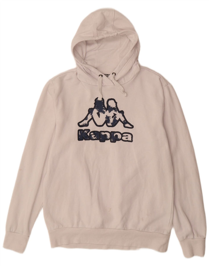 Maglione con cappuccio grafico da uomo KAPPA grande in cotone bianco