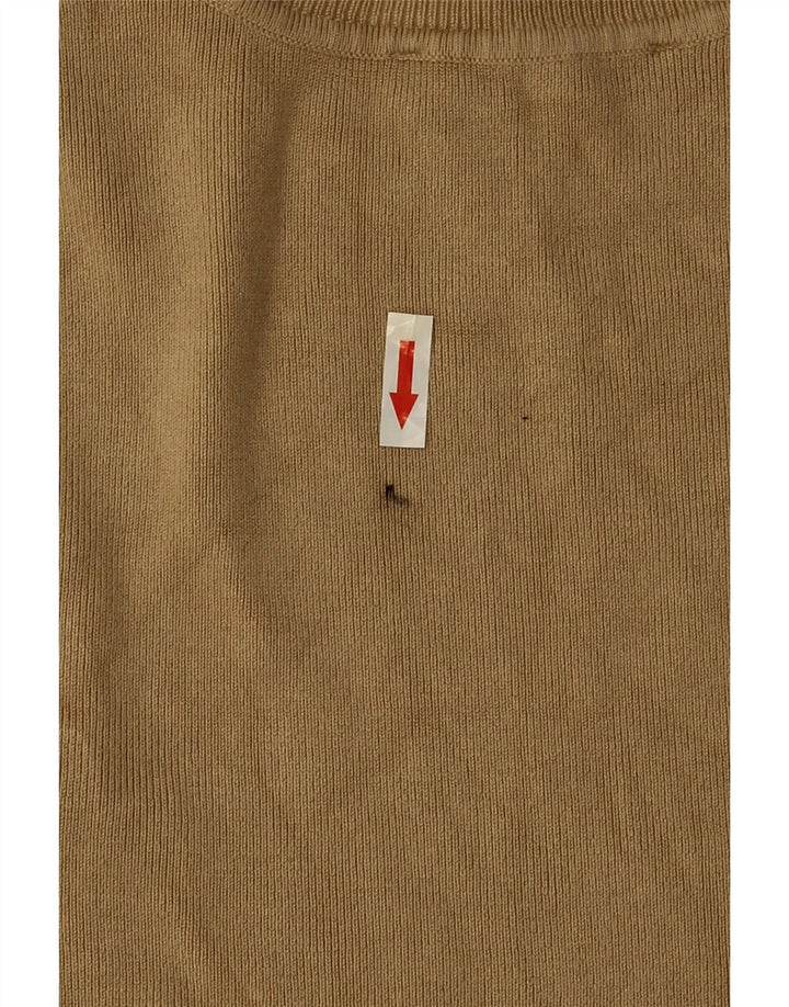 Canotta corta da donna Zara UK 12 in viscosa marrone medio